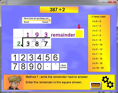 Screen shot of Division Tutor